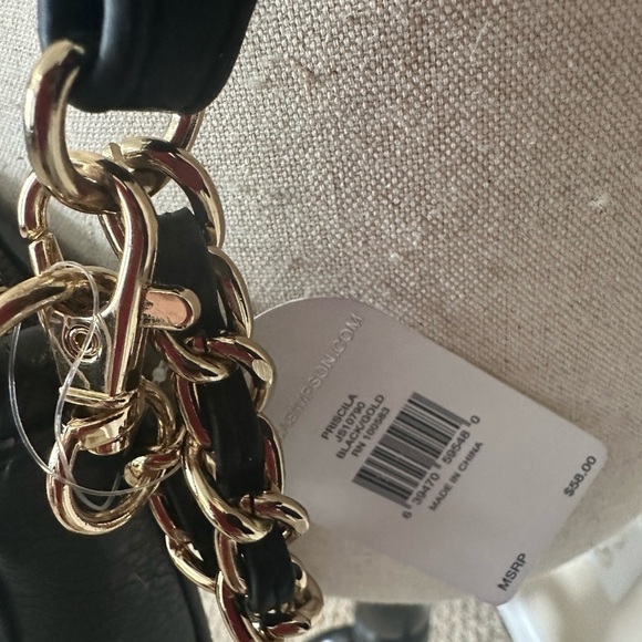 Jessica Simpson Priscilla Black and Gold Crossbody or Wristlet Card Holder Slots - Picture 6 of 7